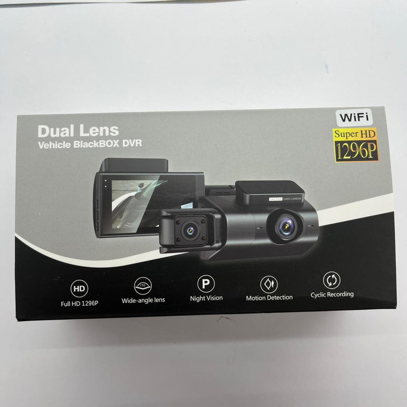 Lente Dual Blackbox DVR para Vehículo 1296p con Pantalla LCD 3” LTPS – Seguridad Avanzada en la Carretera